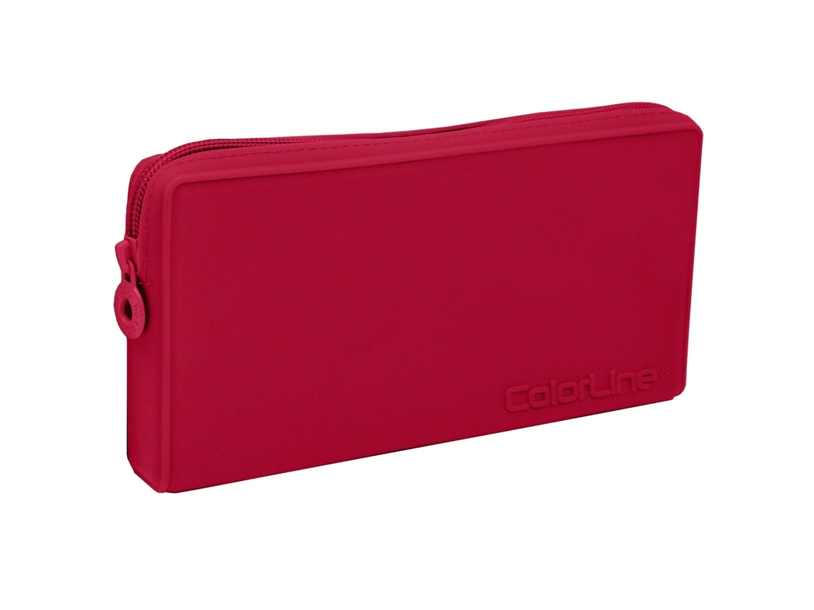 Estuche escolar de silicona Colorline Plano Soft Touch, color rojo