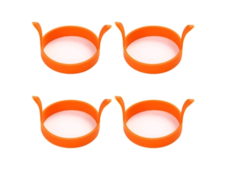 4 anillos de silicona para huevos fritos anillos antiadherentes para cocinar huevos anillo de silicona antiadherente naranja ZMDECQNA