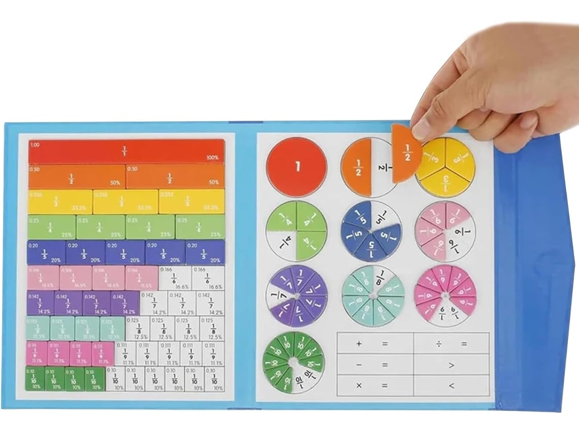 Frações Magnéticas| Conjunto De Rodas Fracionárias- Brinquedo Educativo Para Crianças A Partir De 4 Anos-