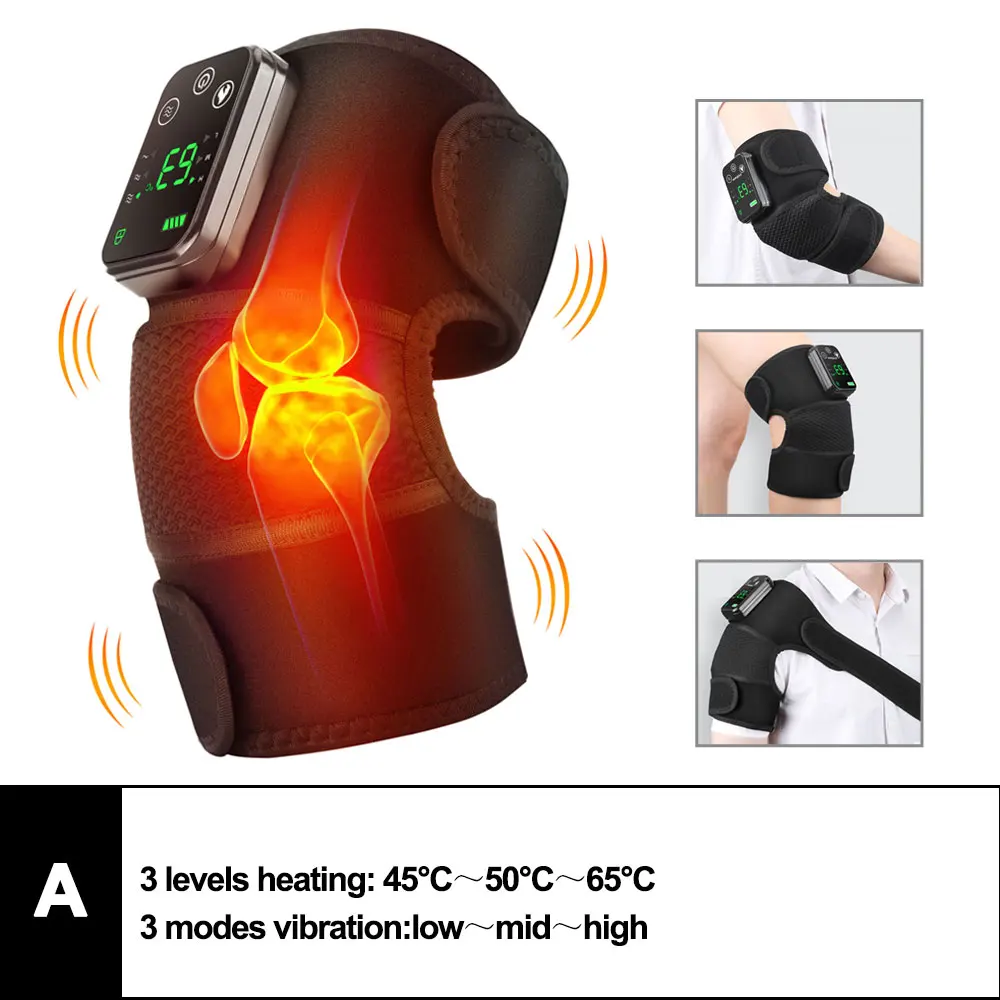 (a, 1 Pieza) Almohadilla De Masaje Vibratoria Calentada Eléctricamente Para Rodillas, Terapia De Calor Para Hombros Y Codos, Relajación Muscular