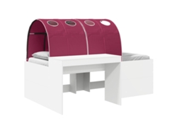 Maison Exclusive - Cama Con Túnel 4 Pcs Roble Artisian Y Rojo Madera De Ingeniería