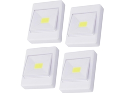 Juego De 4 Luces Led Cob Sin Batería, Iluminación Adhesiva Para Gabinetes, Luz Blanca Suave, Para