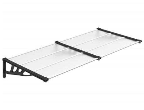 Marquesina puerta policarbonato negro y transparente 199x90 cm VIDAXL