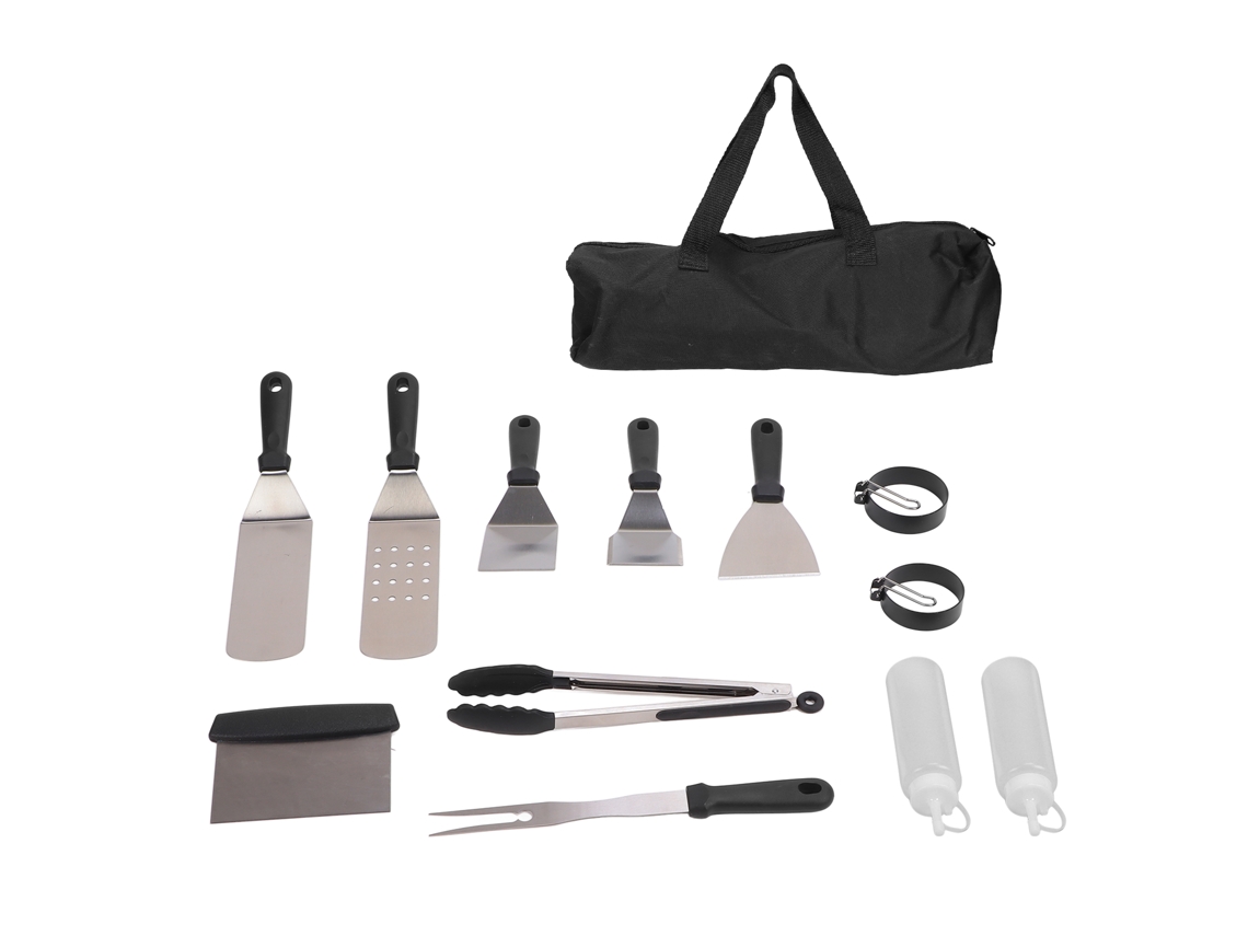 Kit De Parrilla De Acero Inoxidable De 12 Piezas Con Bolsa De Almacenamiento - Herramientas Para Barbacoa