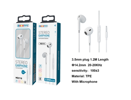 Auriculares Con Cable MODORWY Md2118 (Blanco)