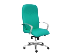 Sillón Caudete Con Mecanismo Basculante Avanzado Tapizada Con Similpiel Color Turquesa. Equipado Con Base Aluminio, Brazos Fijos Y Ruedas De Parqué
