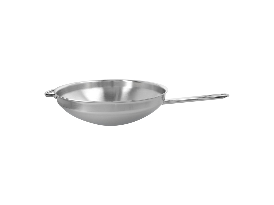 Apollo 7 Wok fondo plano 32 cm, 18/10 Acero inoxidable, Plata DEMEYERE