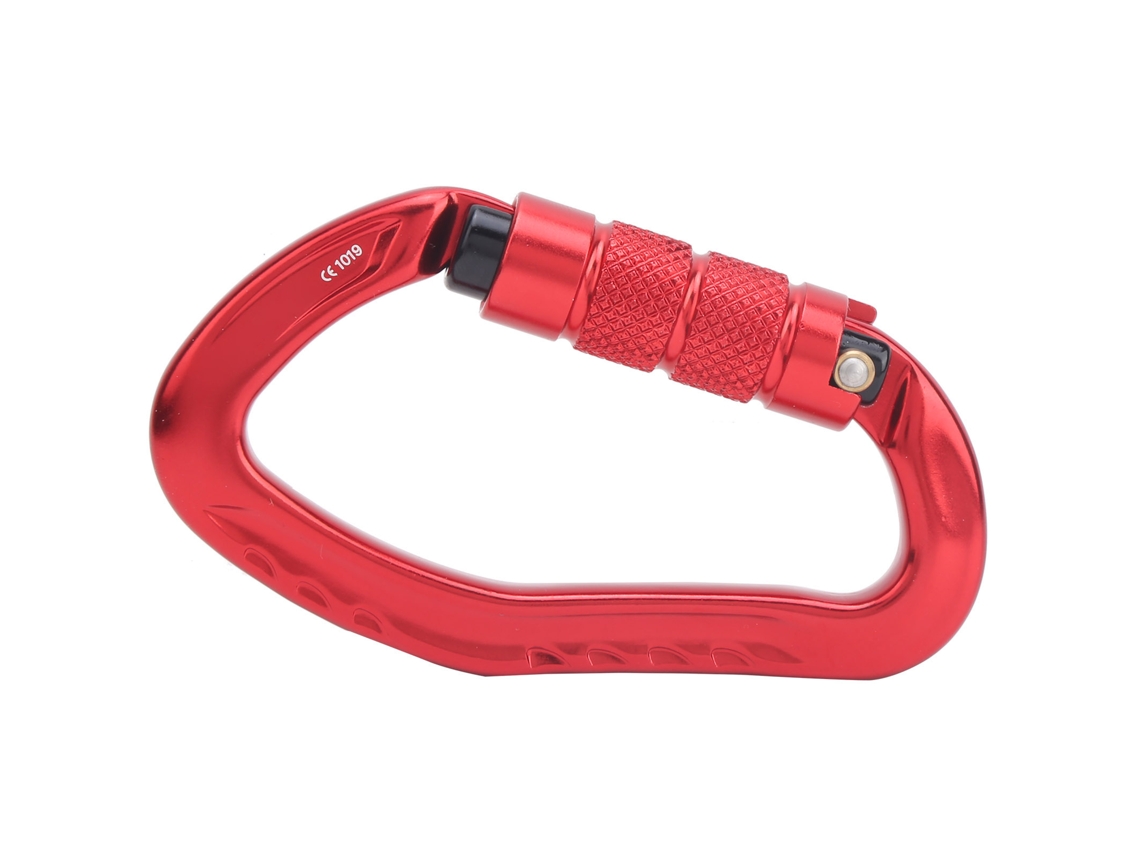 Mosquetón De Escalada Al Aire Libre De Aleación De Aluminio Con Cierre Automático Seguridad Accesorio Rojo