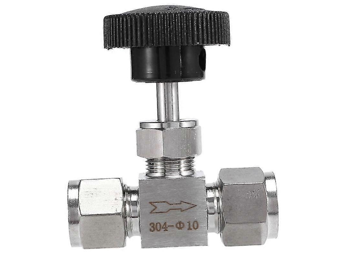 Válvula De Aguja Ajustable 10mm Acero Inoxidable 304 Alta Presión Resistente A Ácidos Recta Conjunto Tarjeta
