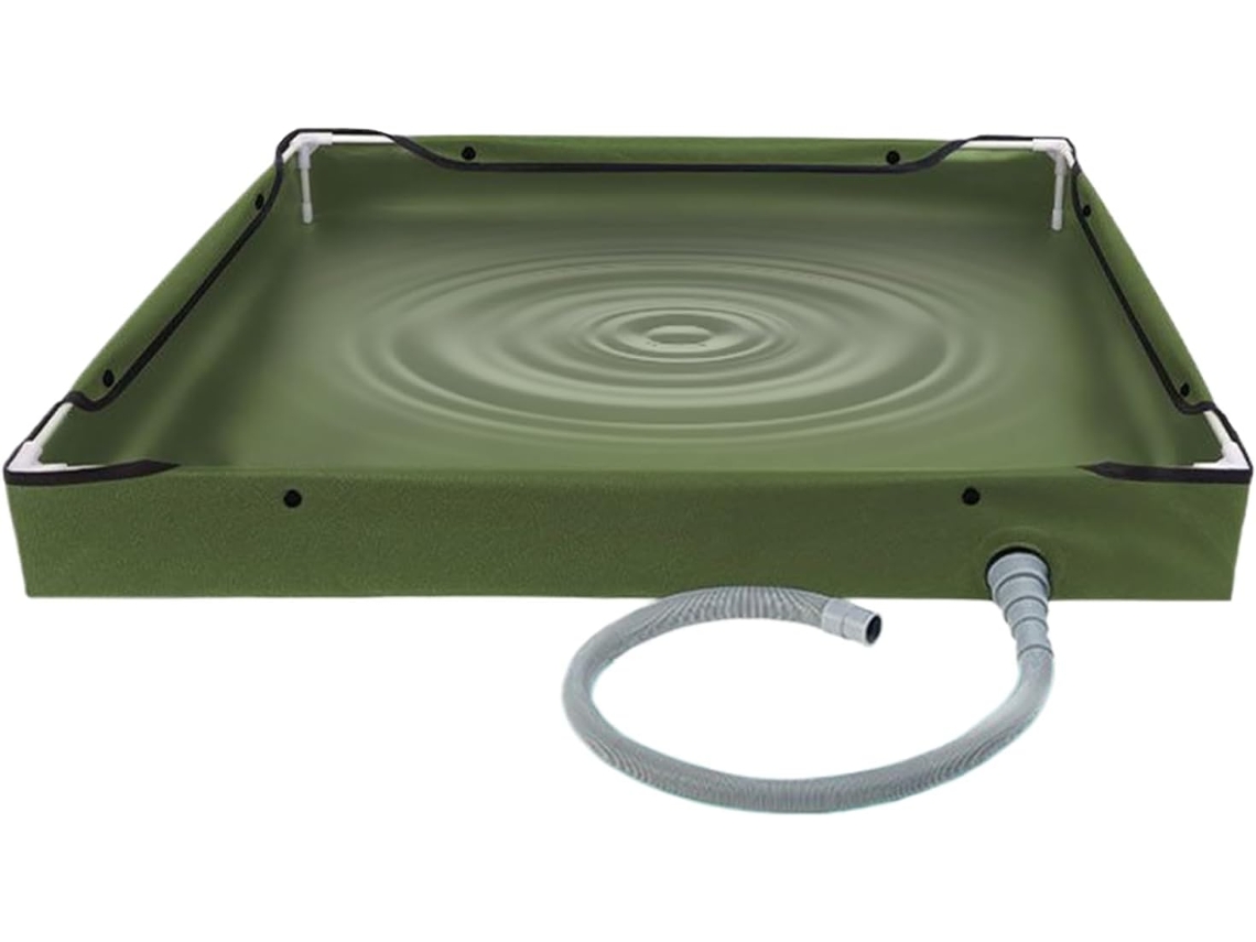 Ducha exterior plegable y portátil con base para autocaravanas, lavabo para viajes, tiendas de campaña, escalada, playa y uso interior y exterior. Gokoco