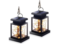 Farol solar con diseño retro, iluminación decorativa con luces LED cálidas para patio, jardín, césped, terraza, tienda de campaña, árbol, etc.
