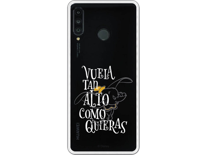 Carcasa Huawei P30 Lite DISNEY Dumbo Vuela Gris