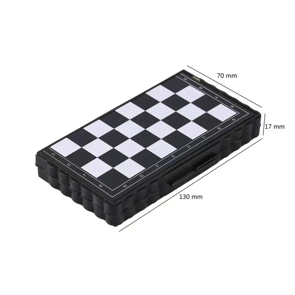 Minijuego de ajedrez magnético, tablero plegable de plástico magnético.
