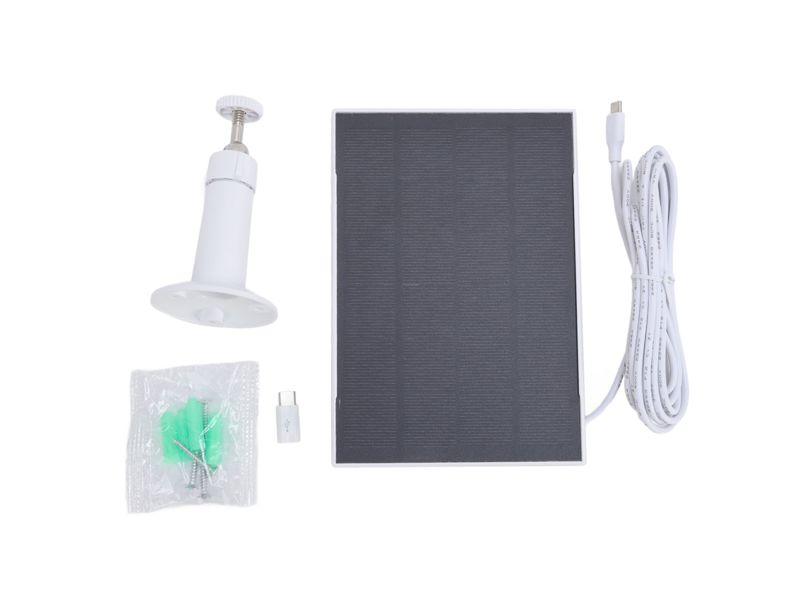 Painel Solar 8w Para Câmera De Comedouro De Pássaros Campainha Bateria Ip66 360° Usb C Branco