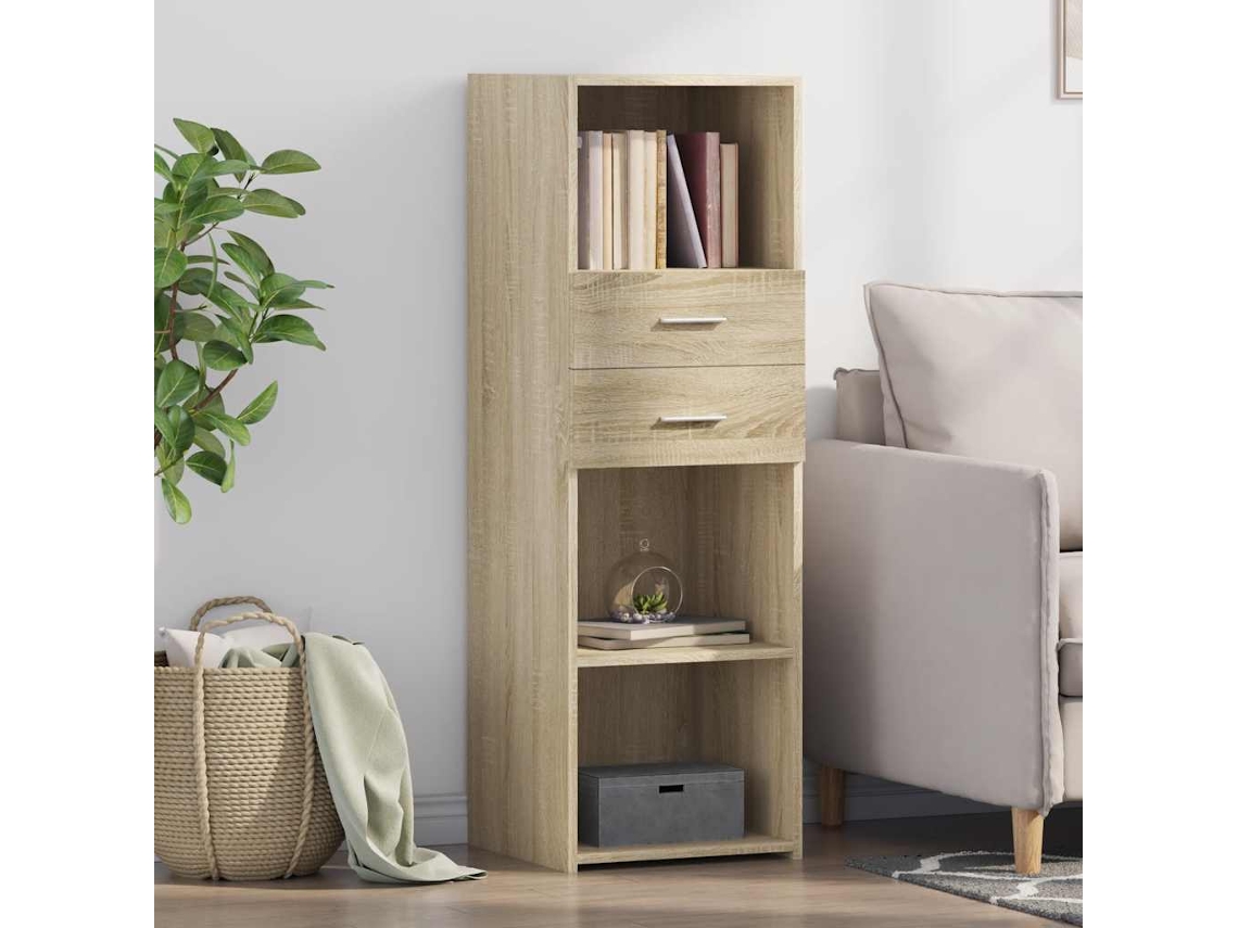 Aparador Alto Madera De Ingeniería Roble Sonoma 40x42,5x124 Cm