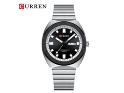 Reloj Redondo Impermeable (plateado Y Negro) Con Doble Calendario