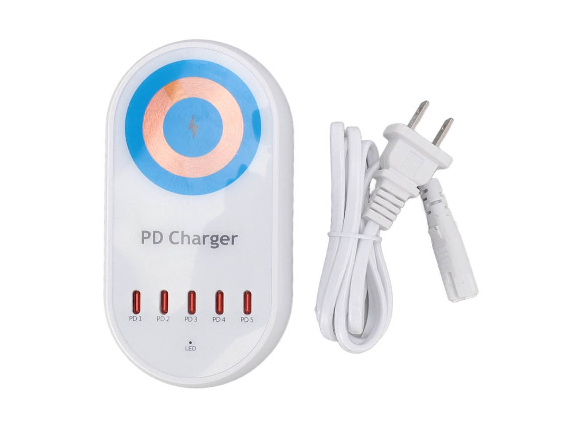 Estación De Carga Magnética Inalámbrica De Alta Potencia De 140w Con 5 Puertos Usb C