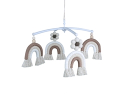 Colgante de carillón de viento para bebé, arcoíris, macramé, colgante, juguete musical.