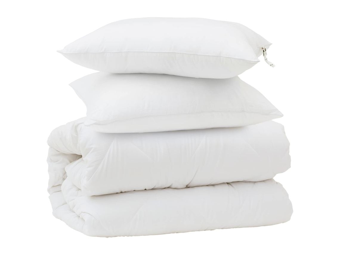 Juego De Edredón Con Almohada 3 Uds | Duvet Microfibra Y Plumas De Pato