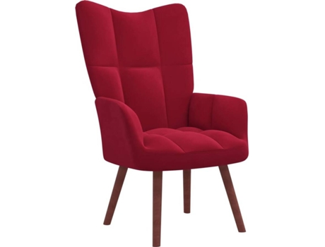 Sillón de relax de VIDAXL terciopelo rojo vino tinto (61.5 x 69 x 95.5 cm)