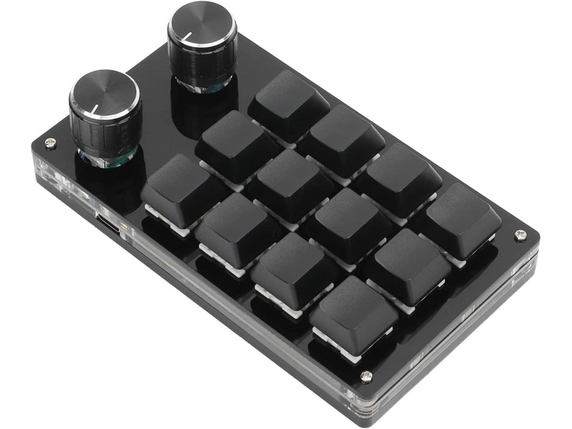 Teclado Mecánico Programable De 12 Teclas Para Una Sola Mano, Mini Portátil Para Juegos Y Uso De Oficina (negro)