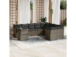 Conjunto de sofás de jardín de 10 piezas DKD Home Decor con cojines de mimbre gris