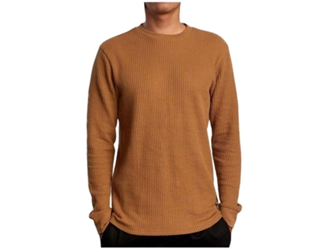 Camiseta de Hombre RVCA Larga Day Shift Therm Marrón (M)