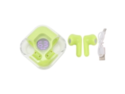 Auriculares Inalámbricos Bluetooth Con Certificación Ip54 De Resistencia Al Agua Y Graves Profundos Para Deportes, Con Indicador De Batería Verde.