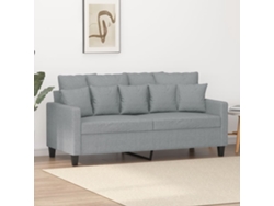 Sofá De 2 Plazas De Tela Gris Claro 140 Cm