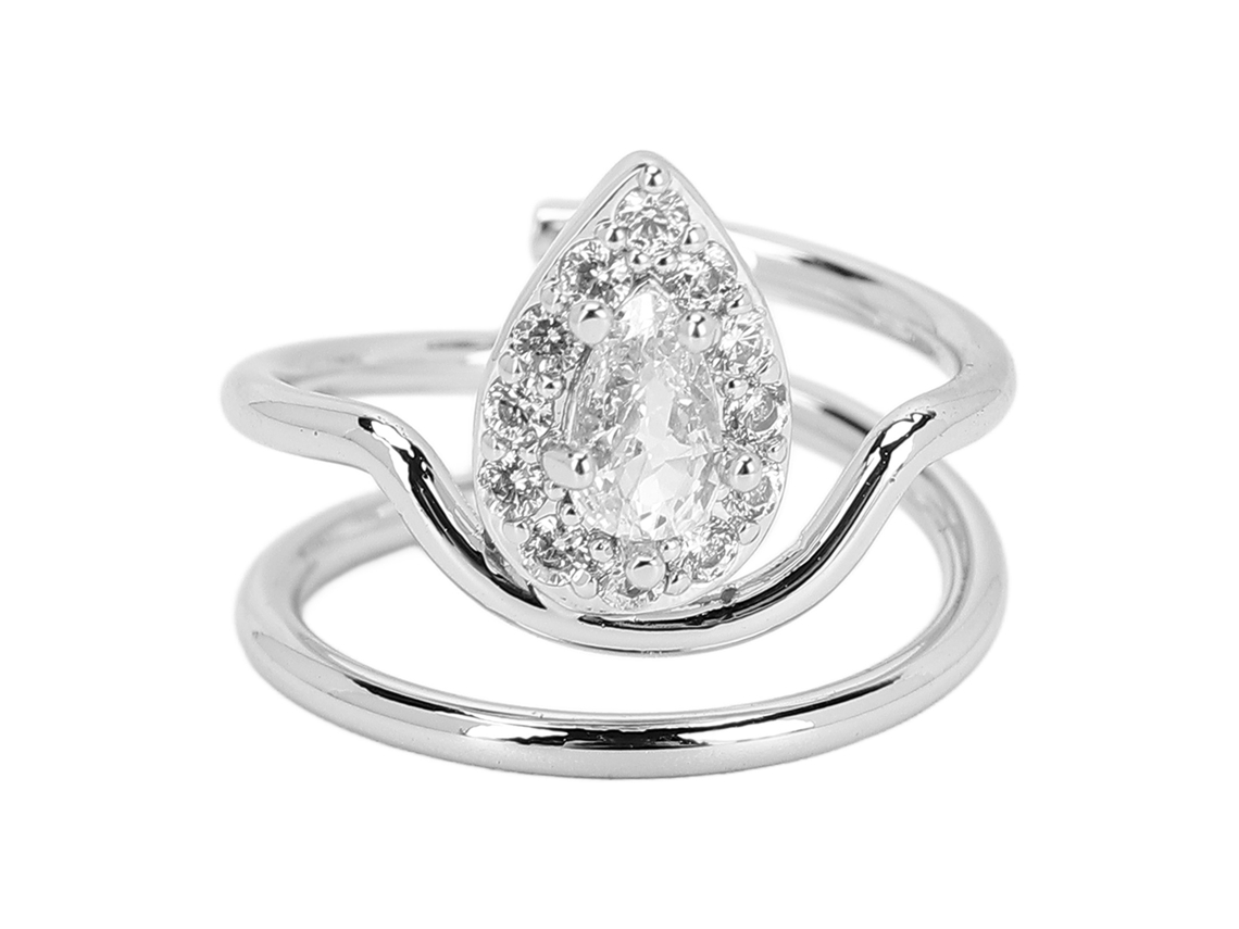 Rebe-anel De Unha Com Pedras Strass Saudável, Seguro E Bonito Para Mulheres E Meninas Platina 3054