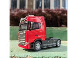 Modelo de camión de aluminio a escala 1/50 con cabina metálica tipo contenedor. MDUG (rojo)