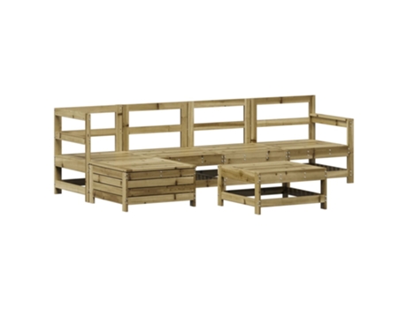 Conjunto 6 de sofás de jardín VIDAXL madera de pino impregnada