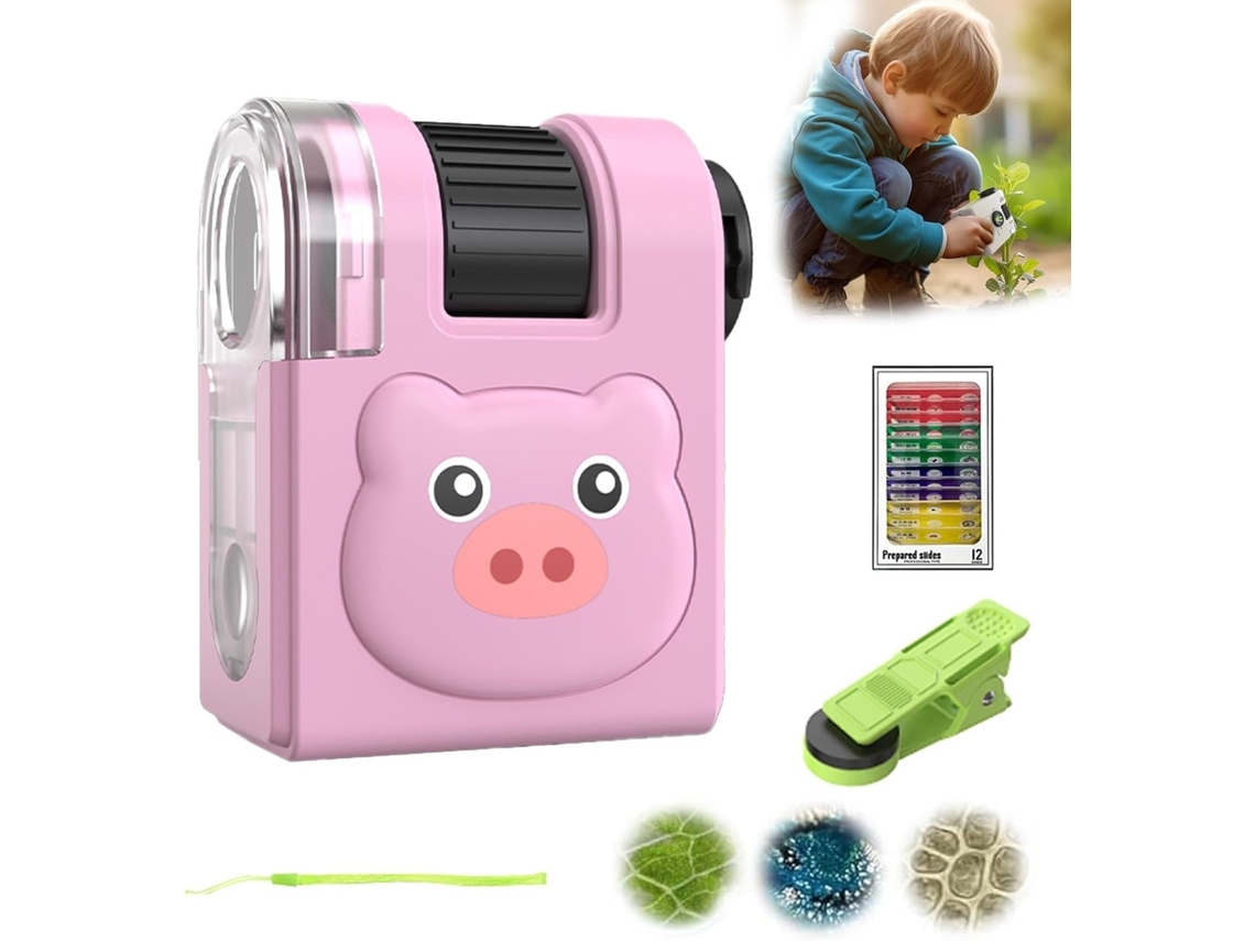 Mini Microscopio Para Niños, Microscopio Pequeño Científico, Herramienta Portátil De Exploración Al Aire Libre Gusshious (panda)