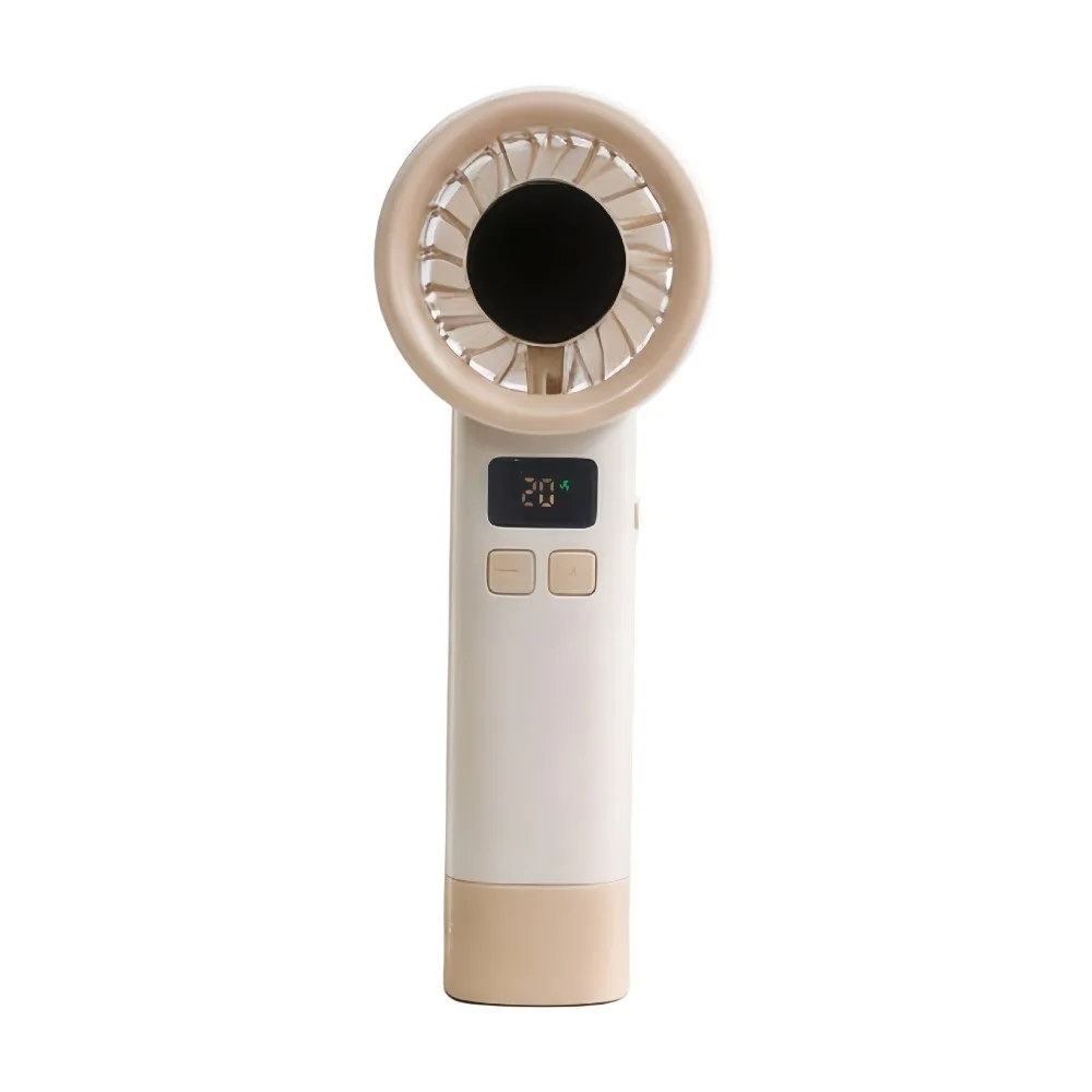 Ventilador De Mano (albaricoque) De 199 Velocidades, Pantalla Digital Led, Recargable Por Usb.