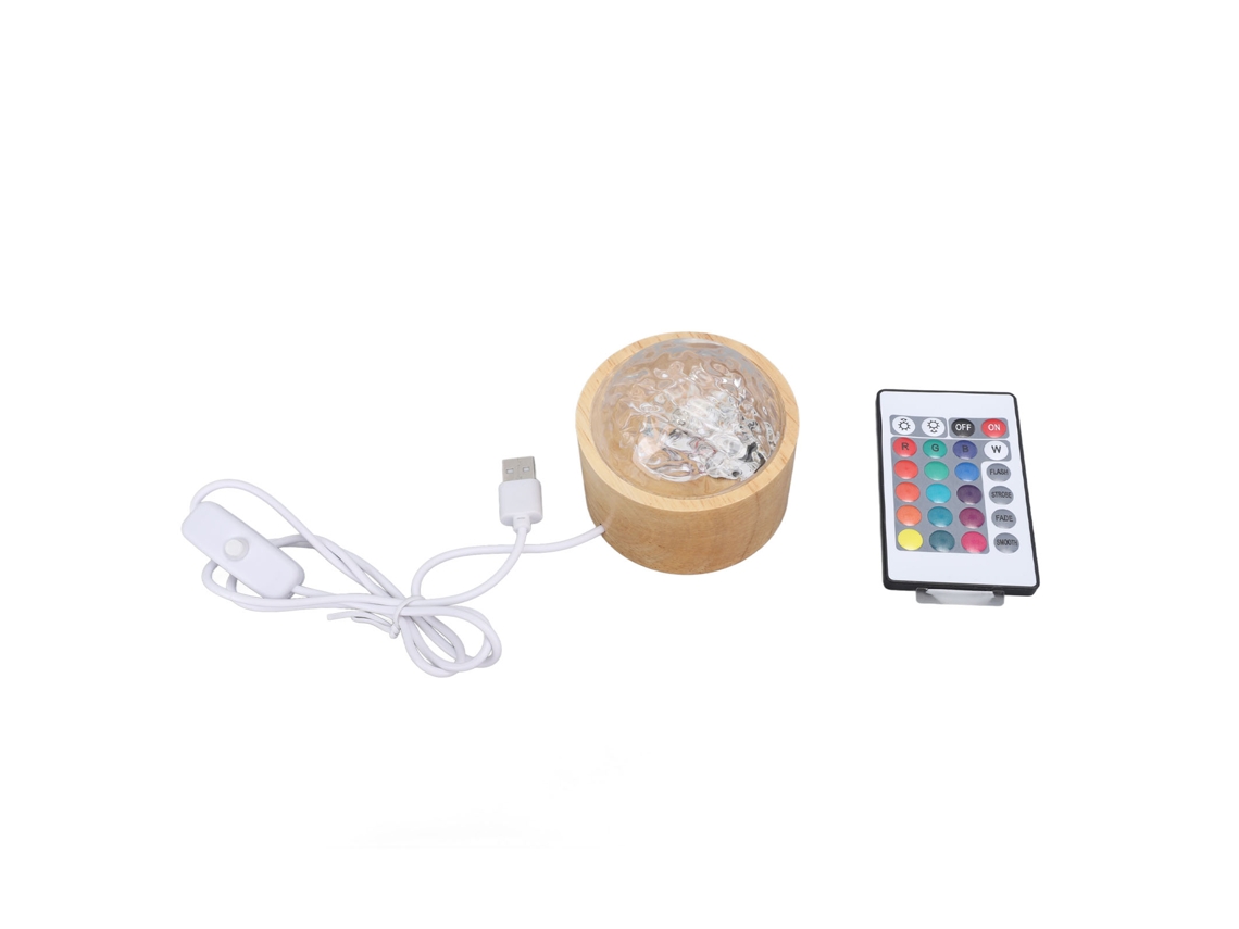 Lámpara De Olas De Agua Rgb Con Control Remoto, Efecto Dinámico, Base De Madera Para Uso Ambiental.