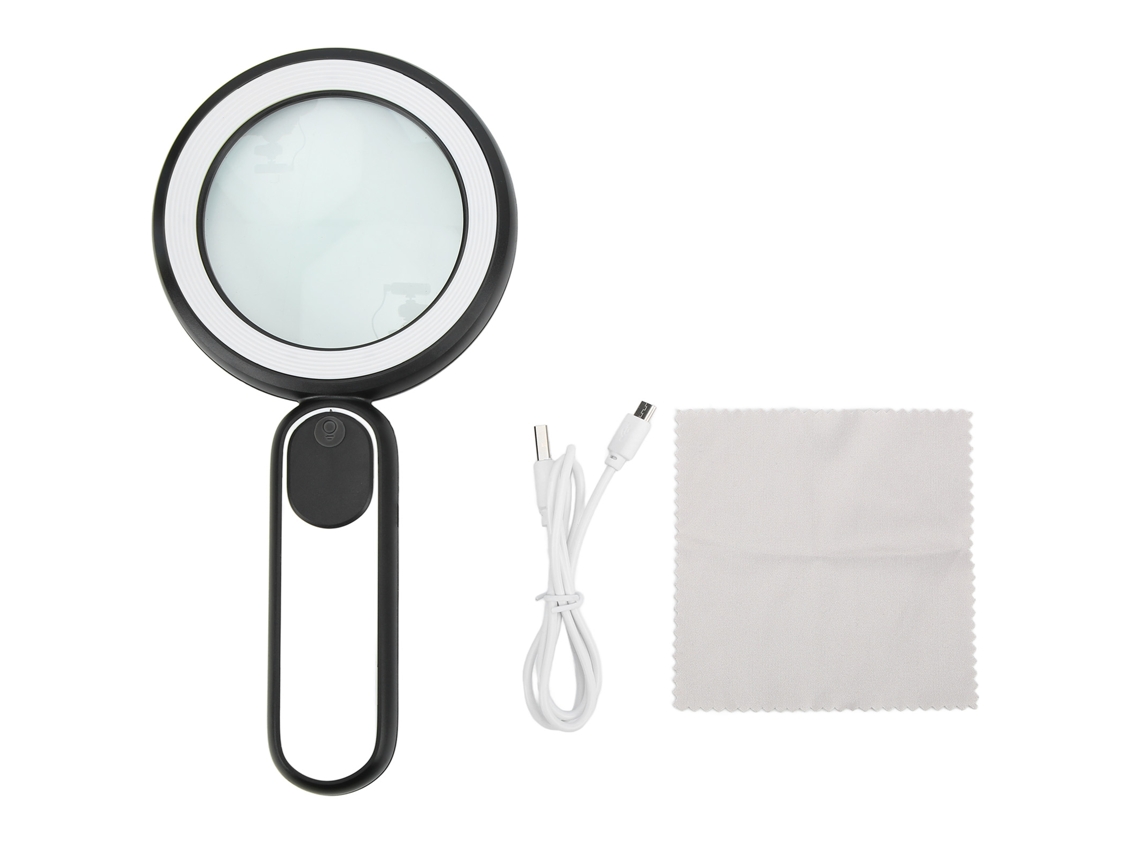 Lupa Led Con 10x De Aumento, Lente Ajustable Para Lectura Y Observación