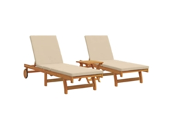 Maison Exclusive - Tumbona 2-persona 3 Pcs Marrón Madera De Acacia Sólida