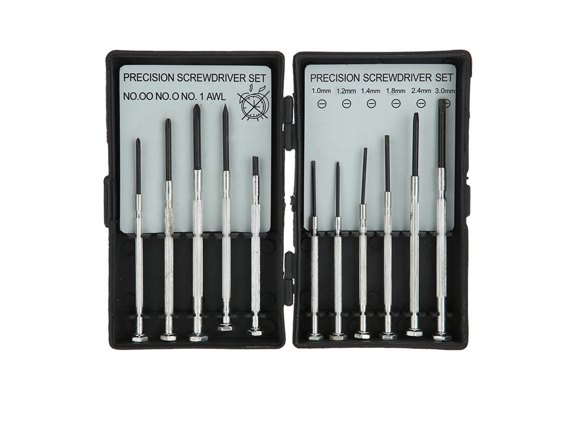 Juego de destornilladores de precisión de 11 piezas, kit de herramientas para reparación de relojes