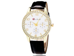 Reloj De Pulsera Analógico De Cuarzo Para Mujer Con Esfera Redonda, Estilo Moderno, Color Negro.