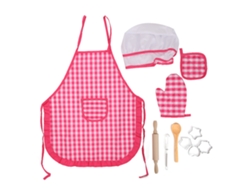 Conjunto De Cozinha Para Crianças Brinquedos De Cozinha E Assado 11pcs Xadrez Vermelho