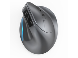 Ratón inalámbrico ergonómico Bluetooth Yizhood con pantalla OLED, recargable, gris
