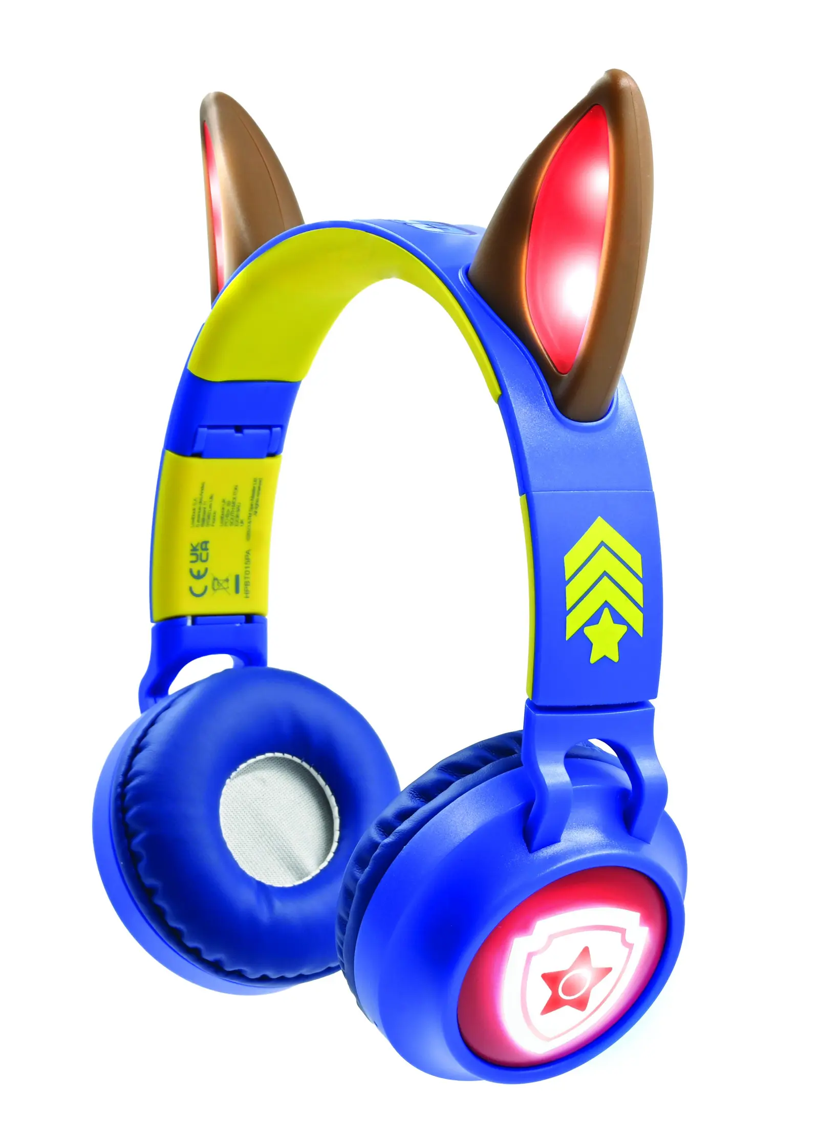 3d Paw Patrol Chase Bluetooth® Und Kabel-kopfhörer Mit Beleuchtung, Faltbar, Mit Sicherer Lautstärkebegrenzung