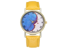 Elegante Reloj De Pulsera Unisex De Cuarzo, Regalo Informal De Moda (amarillo)