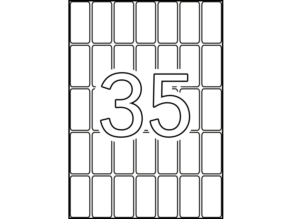 Etiquetas & Eadas con Adhesivo 15 Hojas APLI (Blanco - A5 19 X 40 mm)