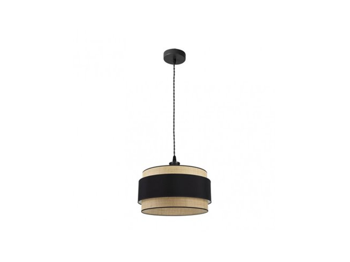 Lámpara colgante Kandy 1xe27 Natural/negro Regx40x40 Cm Fabrilamp