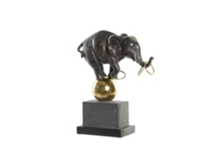 Figura de elefante negro en resina y metal, 31x13x41cm ALEXANDRA HOUSE LIVING