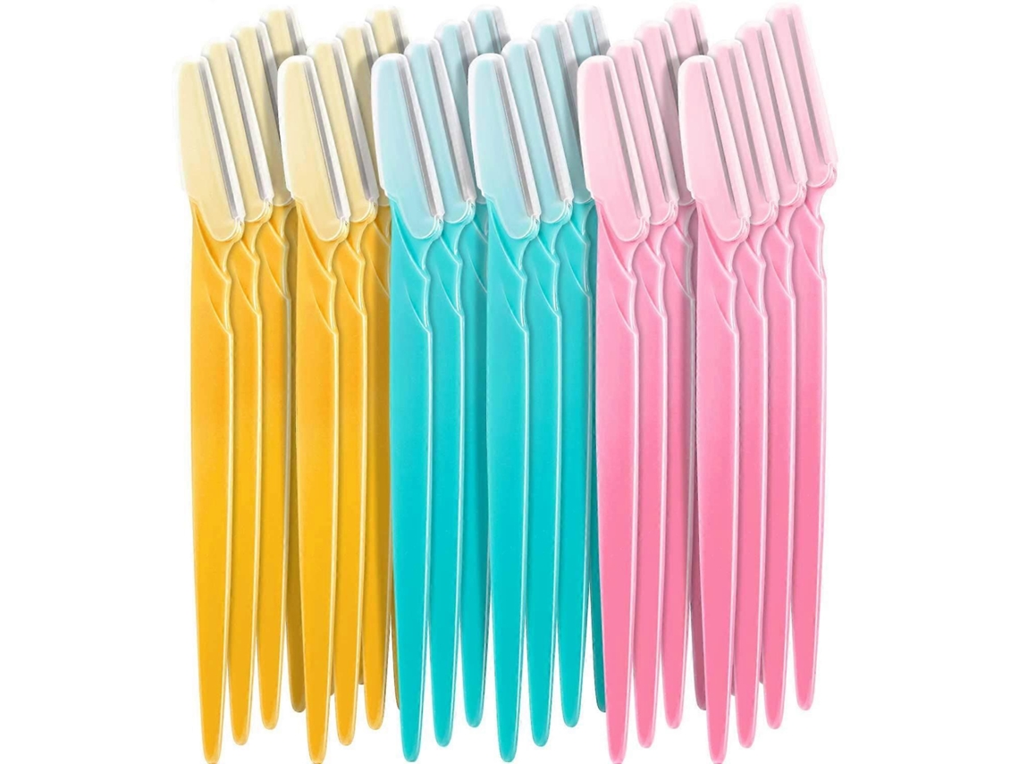 24 Cuchillas Para Cejas Y Rostro Con Protector De Precisión, Multicolor, Diseño Ligero Y Antideslizante