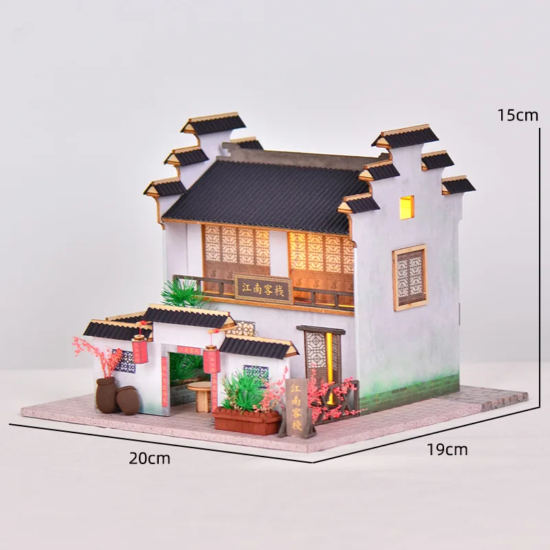 Kit De Casa Miniatura Para Armar, Casa De Muñecas 3d De Madera Estilo Chino
