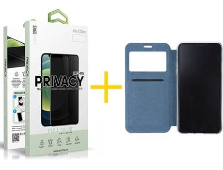 Kit Funda + Protector de Pantalla Apple iPhone 11 SKYHE Flip Cover 0449 Azul