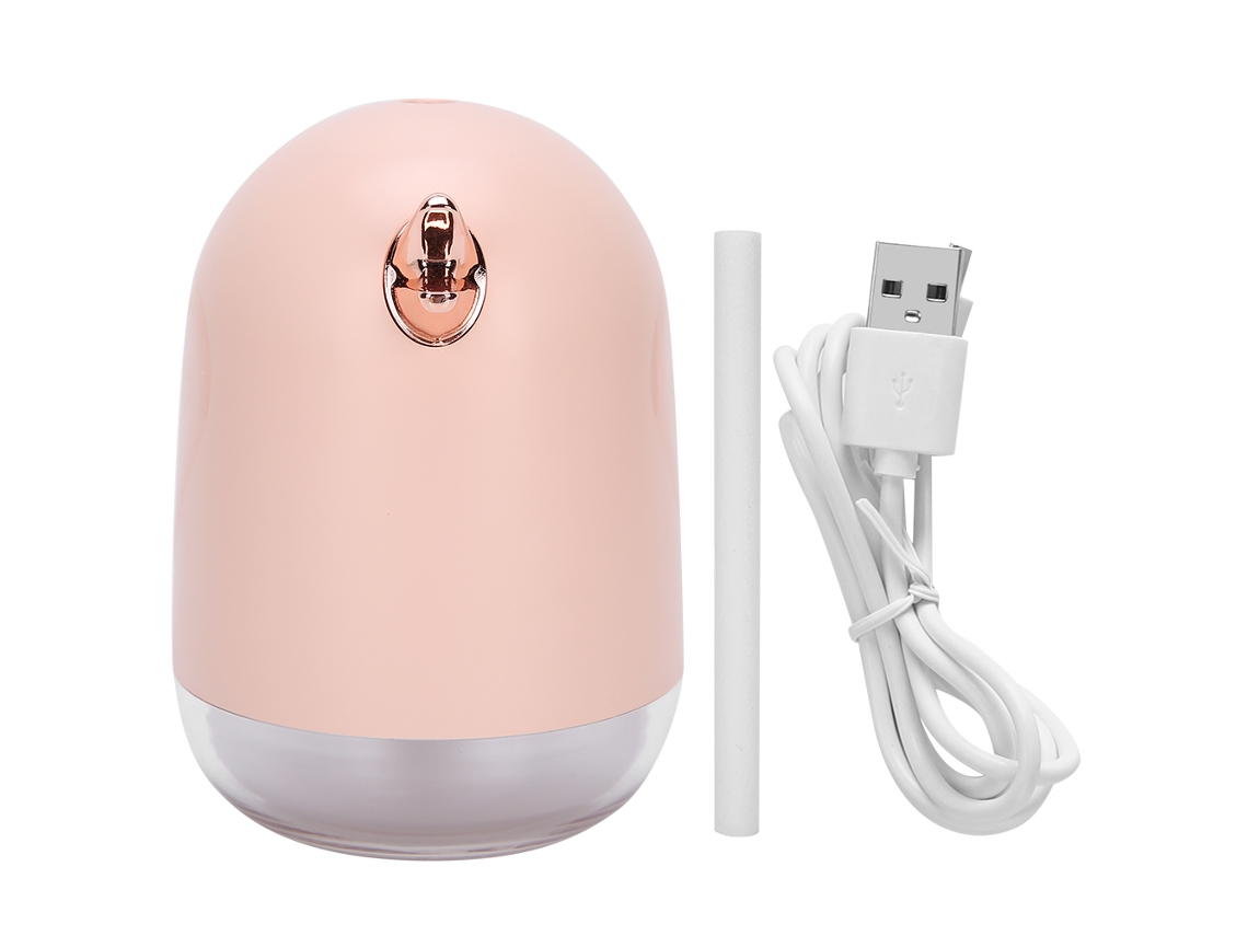 Humidificador de escritorio USB de 330 ml con difusor de aroma y luz ambiental para el hogar, la oficina y el coche.
